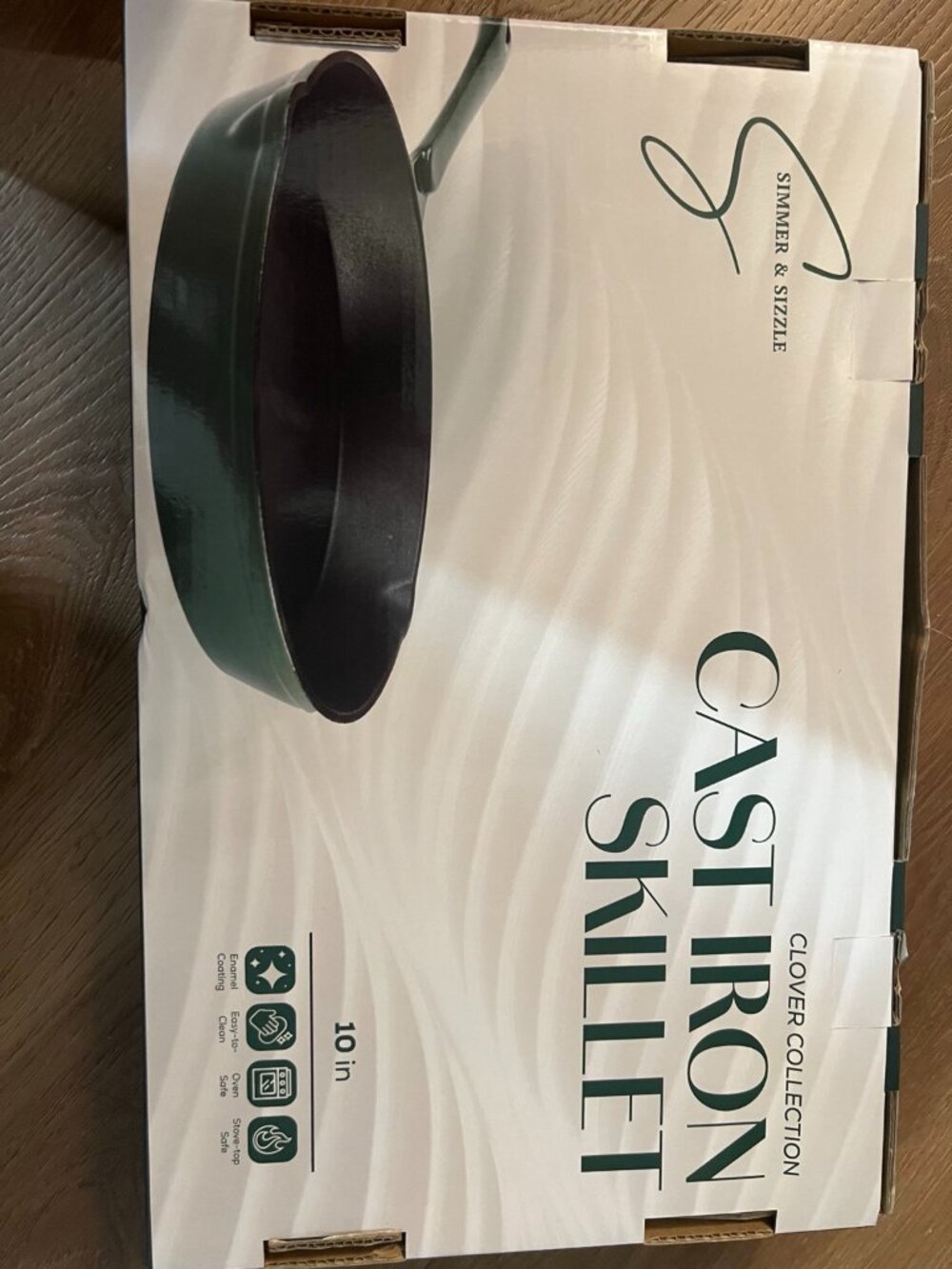 Simmer & Sizzle 10” Cast Iron Skillet Enamel Coated Induction